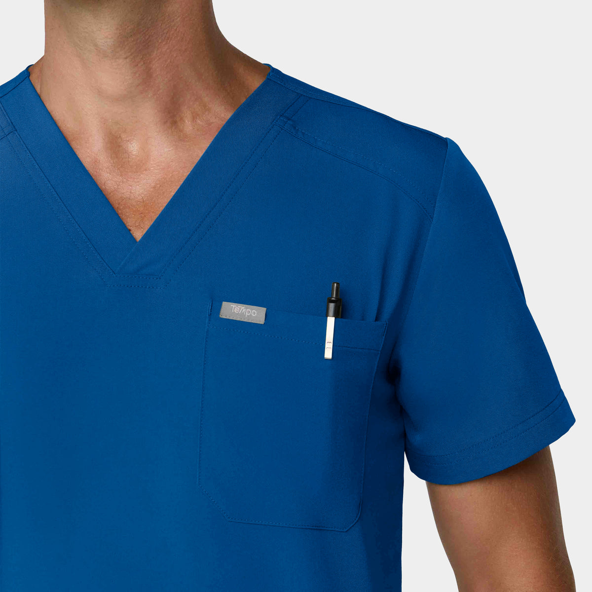 Men's Tuckable 1-Pocket V-Neck Scrub Top