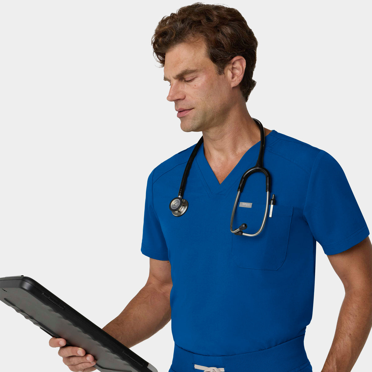 Men's Tuckable 1-Pocket V-Neck Scrub Top
