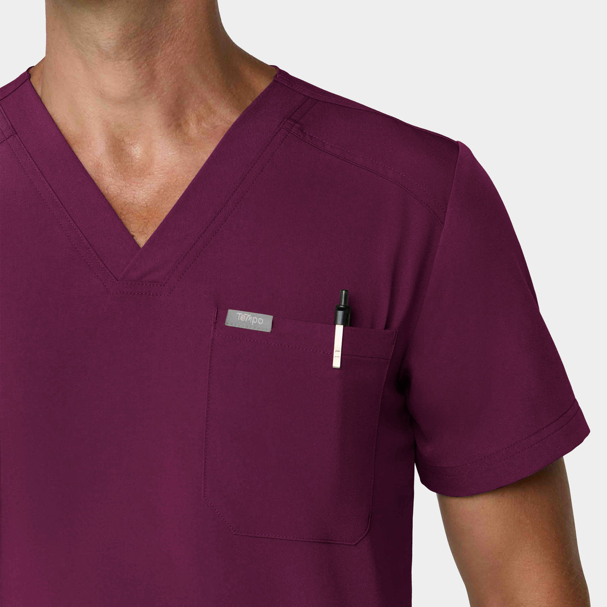Men's Tuckable 1-Pocket V-Neck Scrub Top
