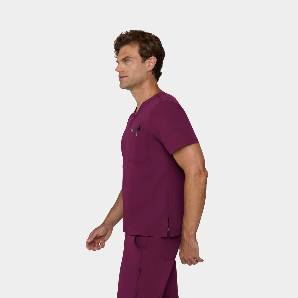 Men's Tuckable 1-Pocket V-Neck Scrub Top