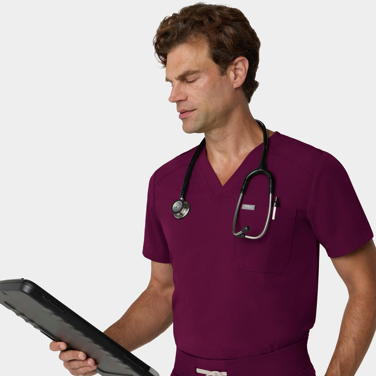 Men's Tuckable 1-Pocket V-Neck Scrub Top