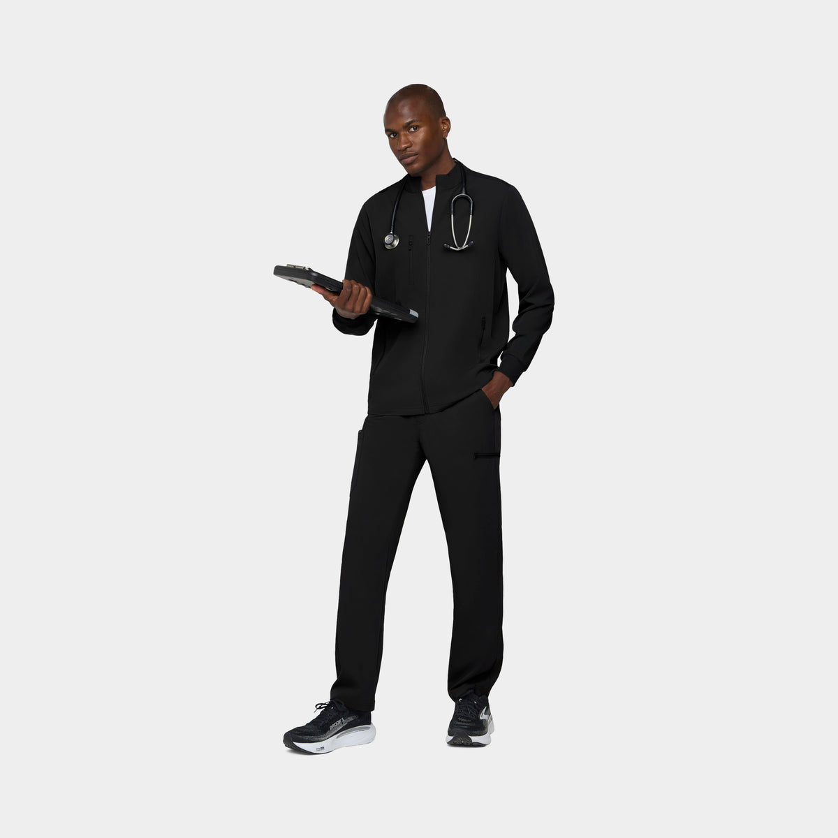 Men's 5-Pocket Full-Zip Track Scrub Jacket