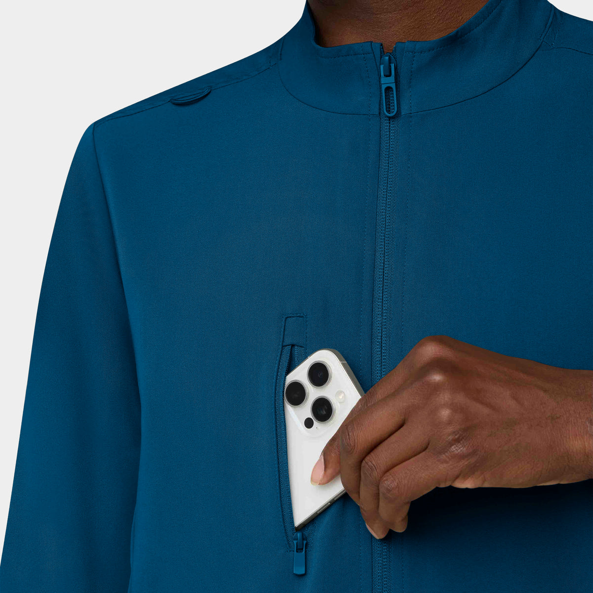 Men's 5-Pocket Full-Zip Track Scrub Jacket
