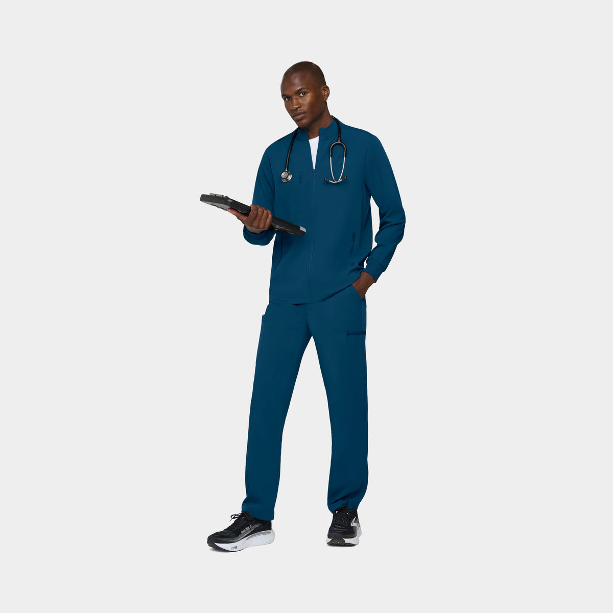 Men's 5-Pocket Full-Zip Track Scrub Jacket