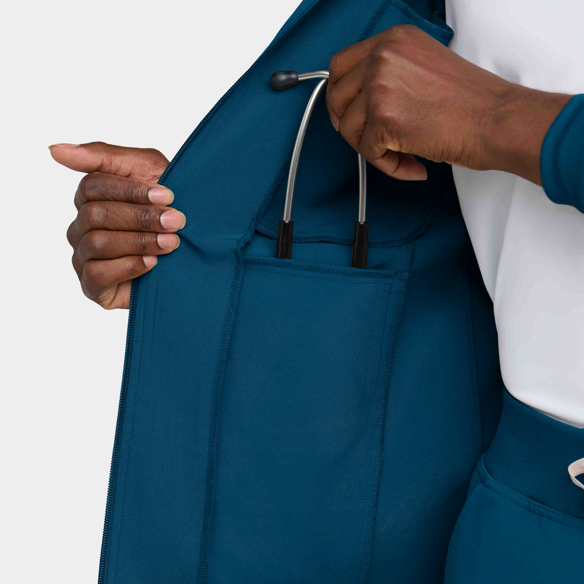 Men's 5-Pocket Full-Zip Track Scrub Jacket