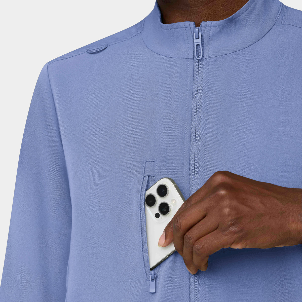 Men's 5-Pocket Full-Zip Track Scrub Jacket