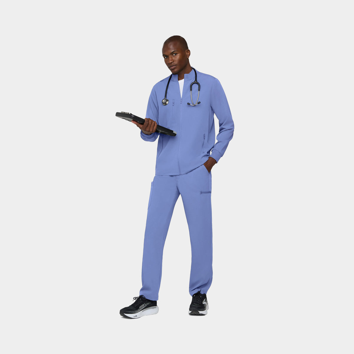 Men's 5-Pocket Full-Zip Track Scrub Jacket