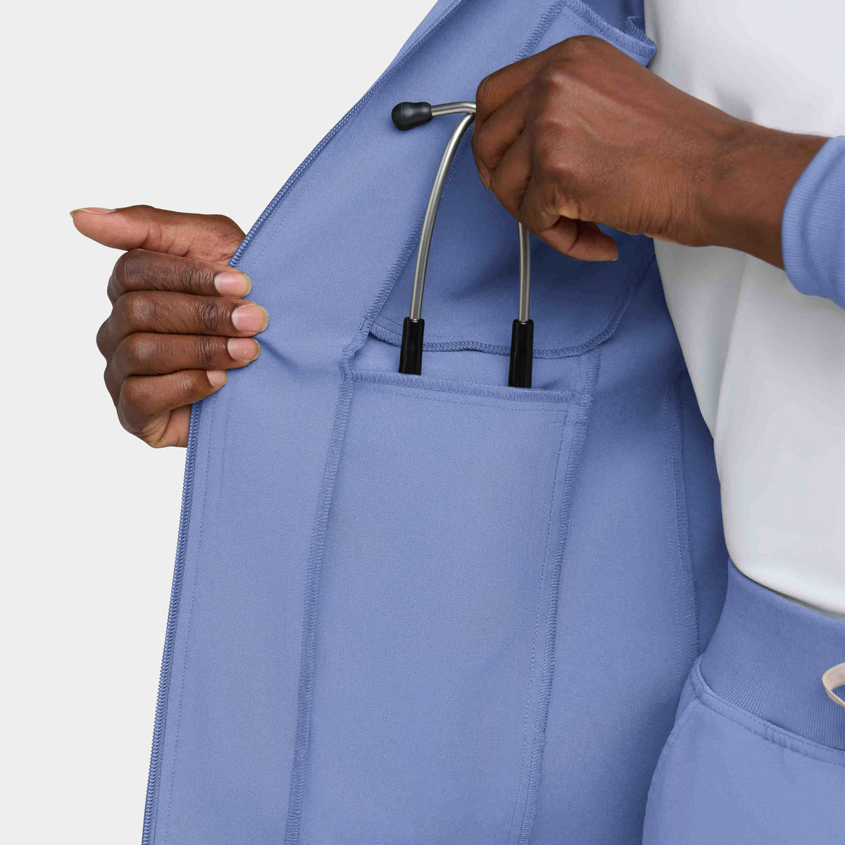Men's 5-Pocket Full-Zip Track Scrub Jacket