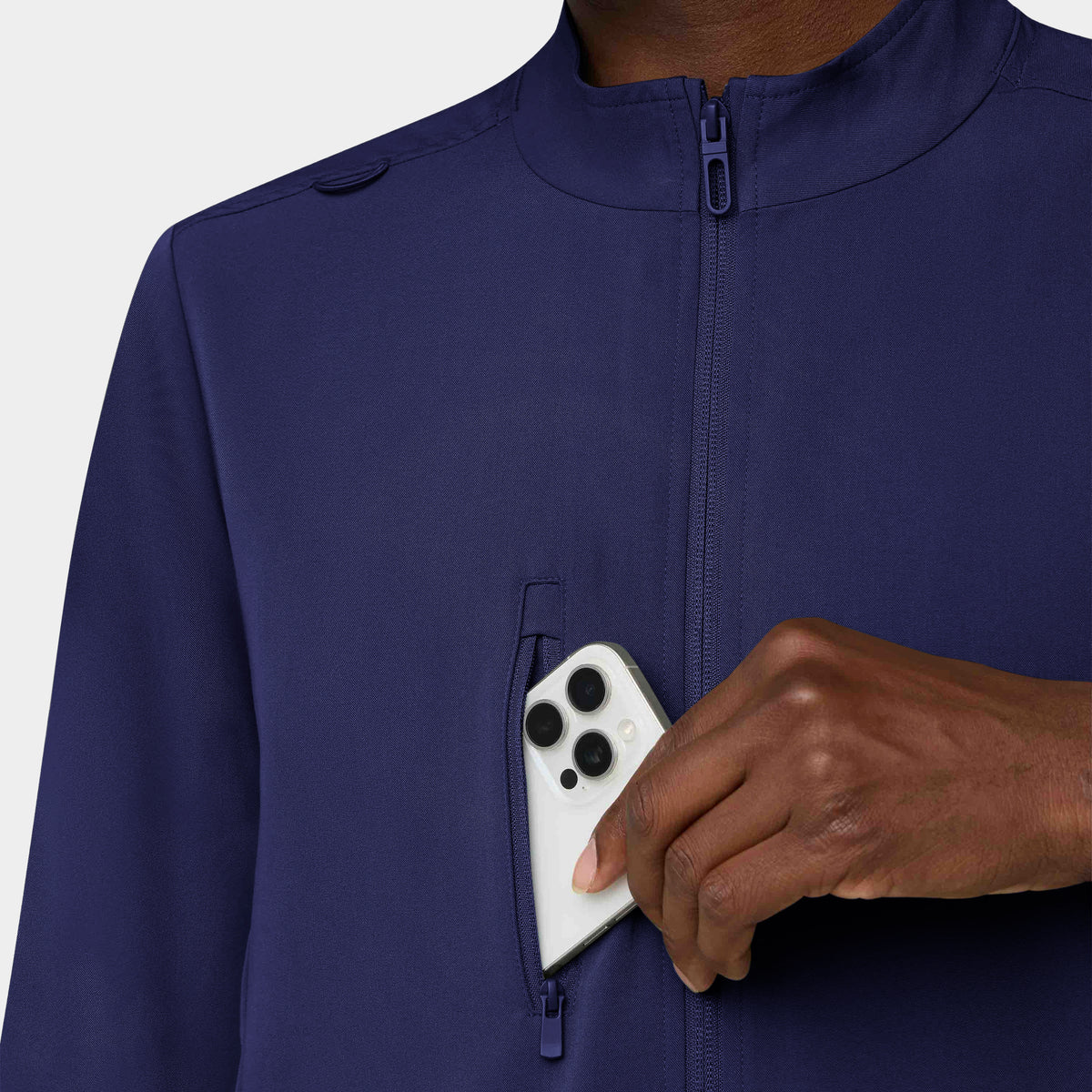 Men's 5-Pocket Full-Zip Track Scrub Jacket