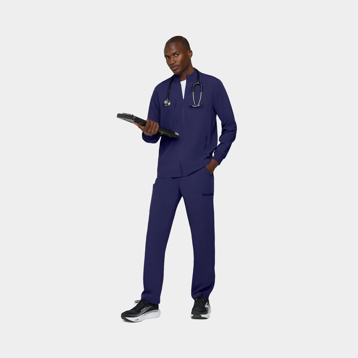 Men's 5-Pocket Full-Zip Track Scrub Jacket