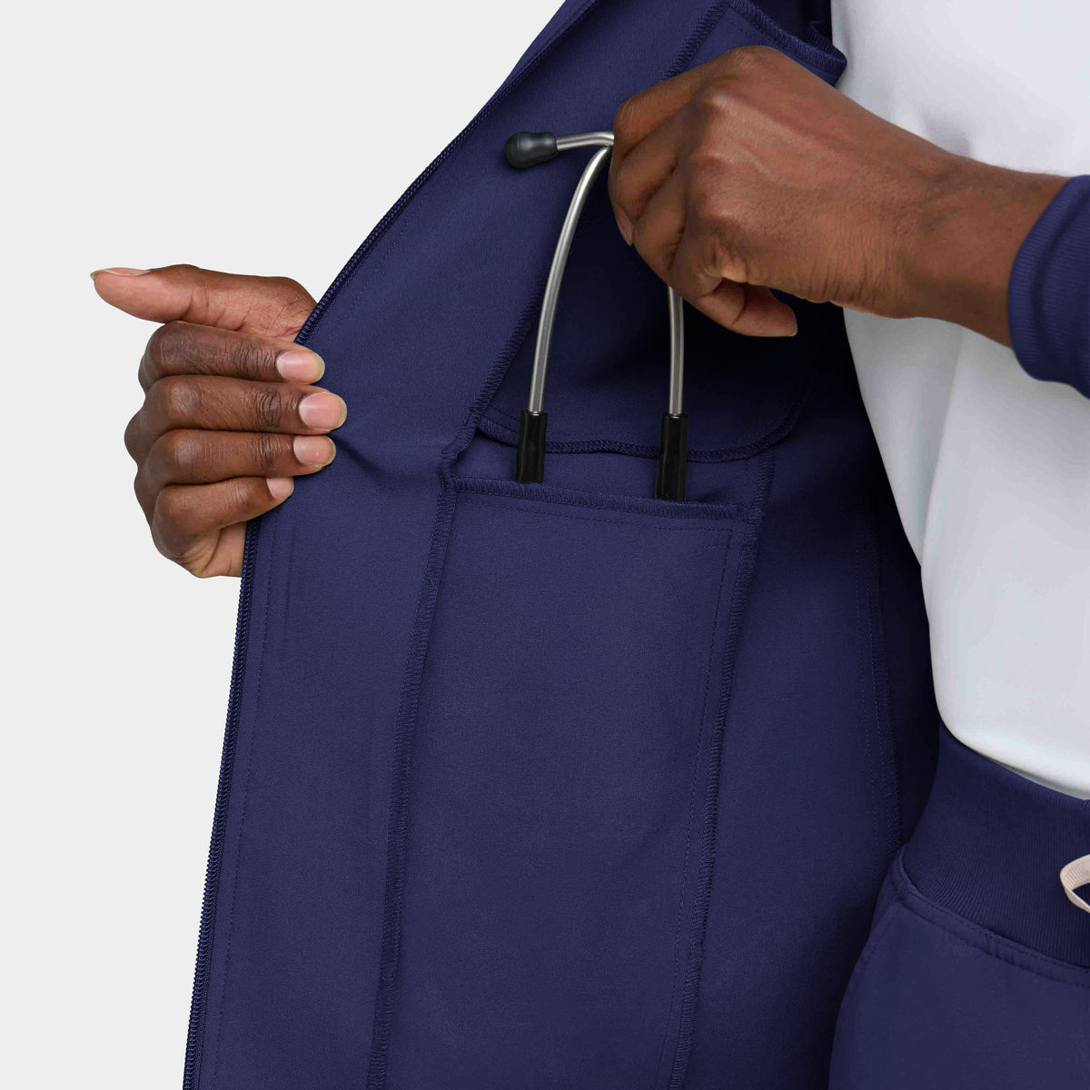 Men's 5-Pocket Full-Zip Track Scrub Jacket
