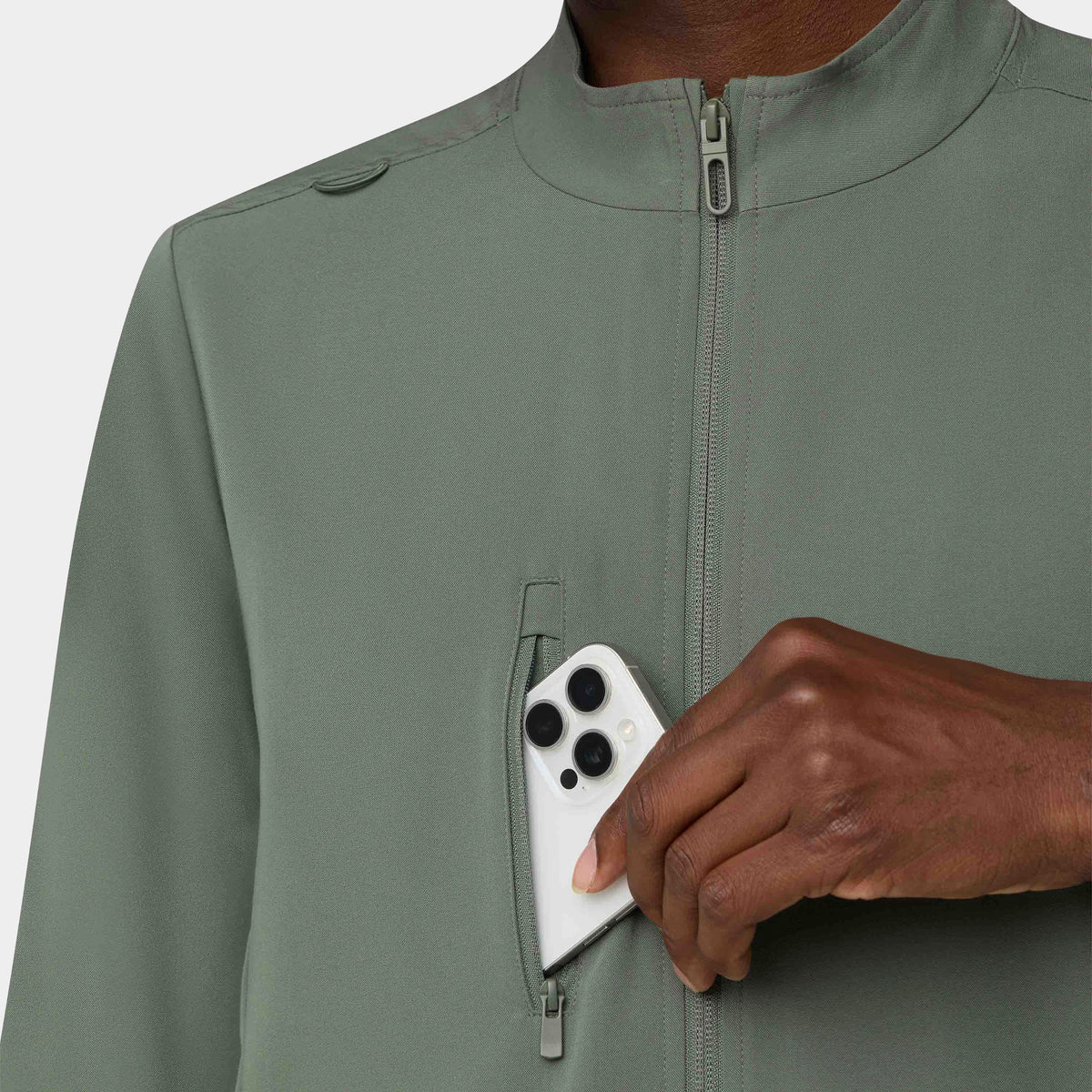 Men's 5-Pocket Full-Zip Track Scrub Jacket