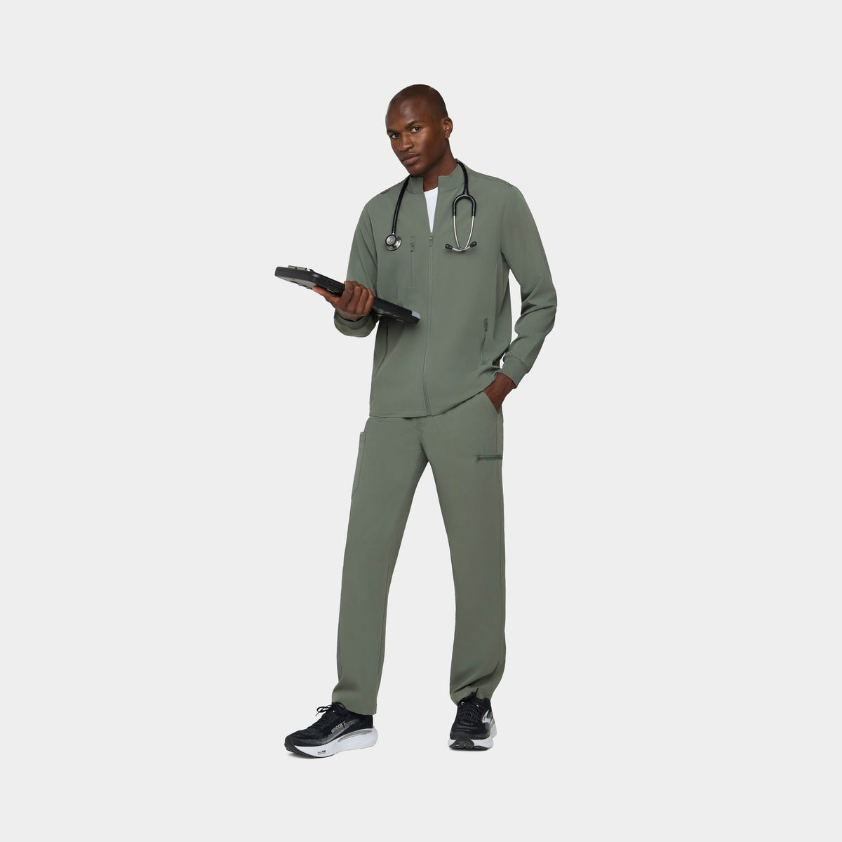 Men's 5-Pocket Full-Zip Track Scrub Jacket