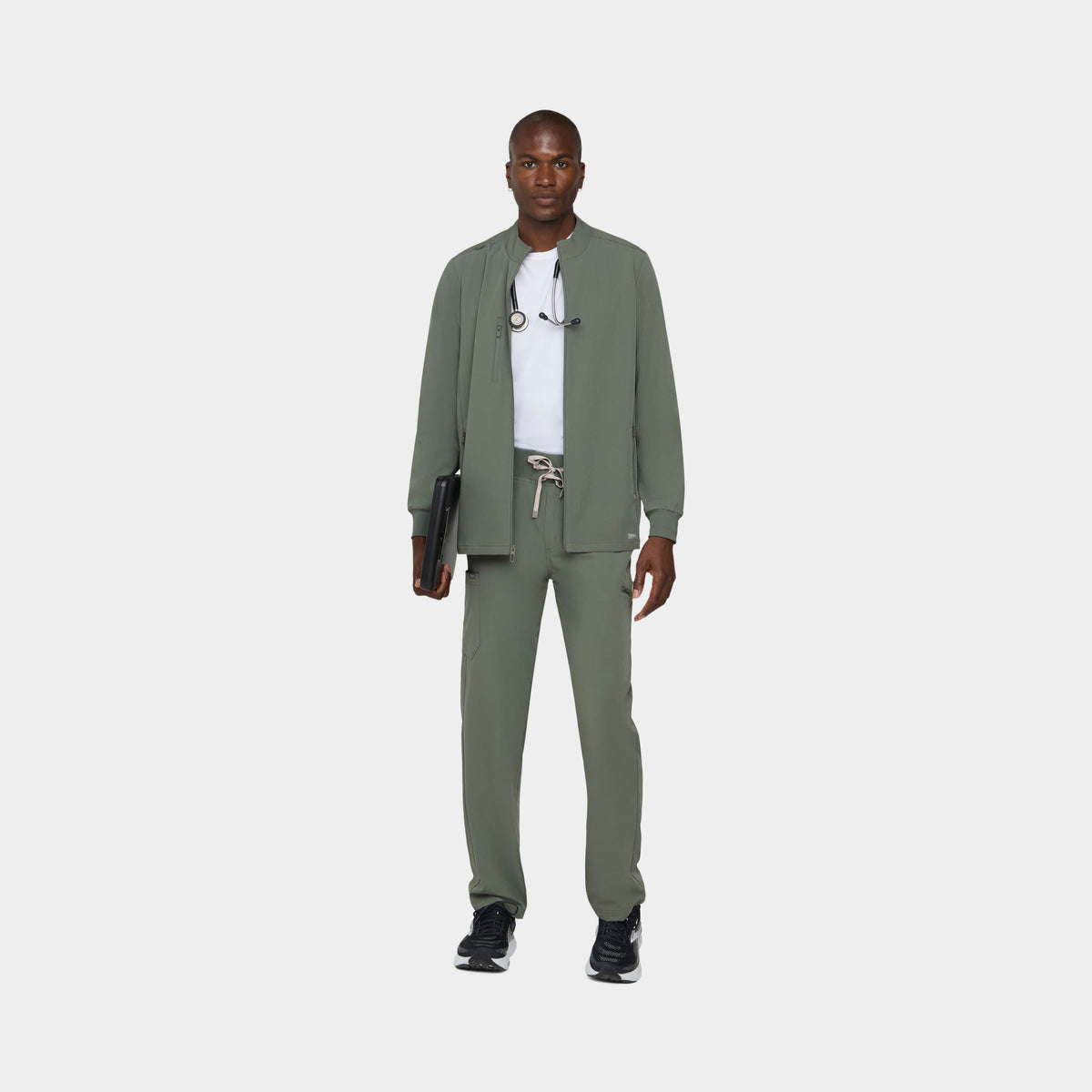 Men's 5-Pocket Full-Zip Track Scrub Jacket