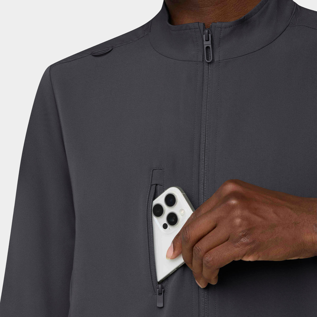 Men's 5-Pocket Full-Zip Track Scrub Jacket