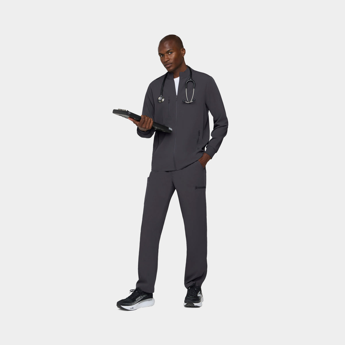 Men's 5-Pocket Full-Zip Track Scrub Jacket