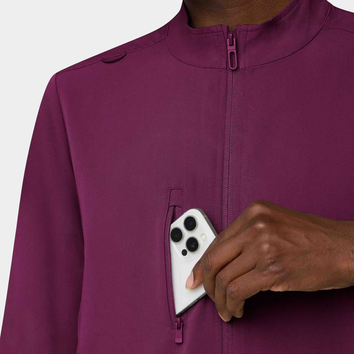 Men's 5-Pocket Full-Zip Track Scrub Jacket