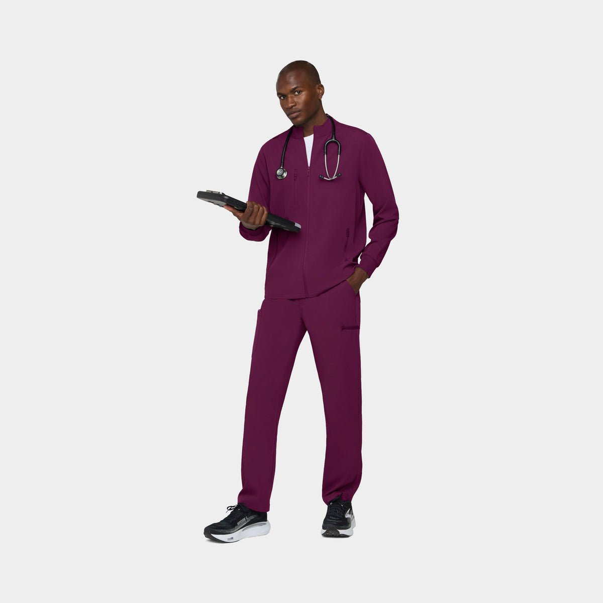 Men's 5-Pocket Full-Zip Track Scrub Jacket
