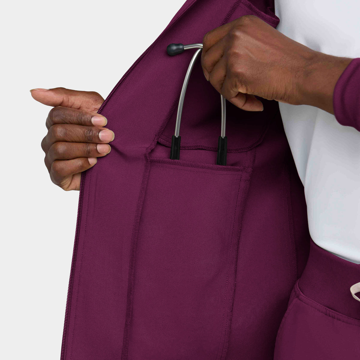 Men's 5-Pocket Full-Zip Track Scrub Jacket