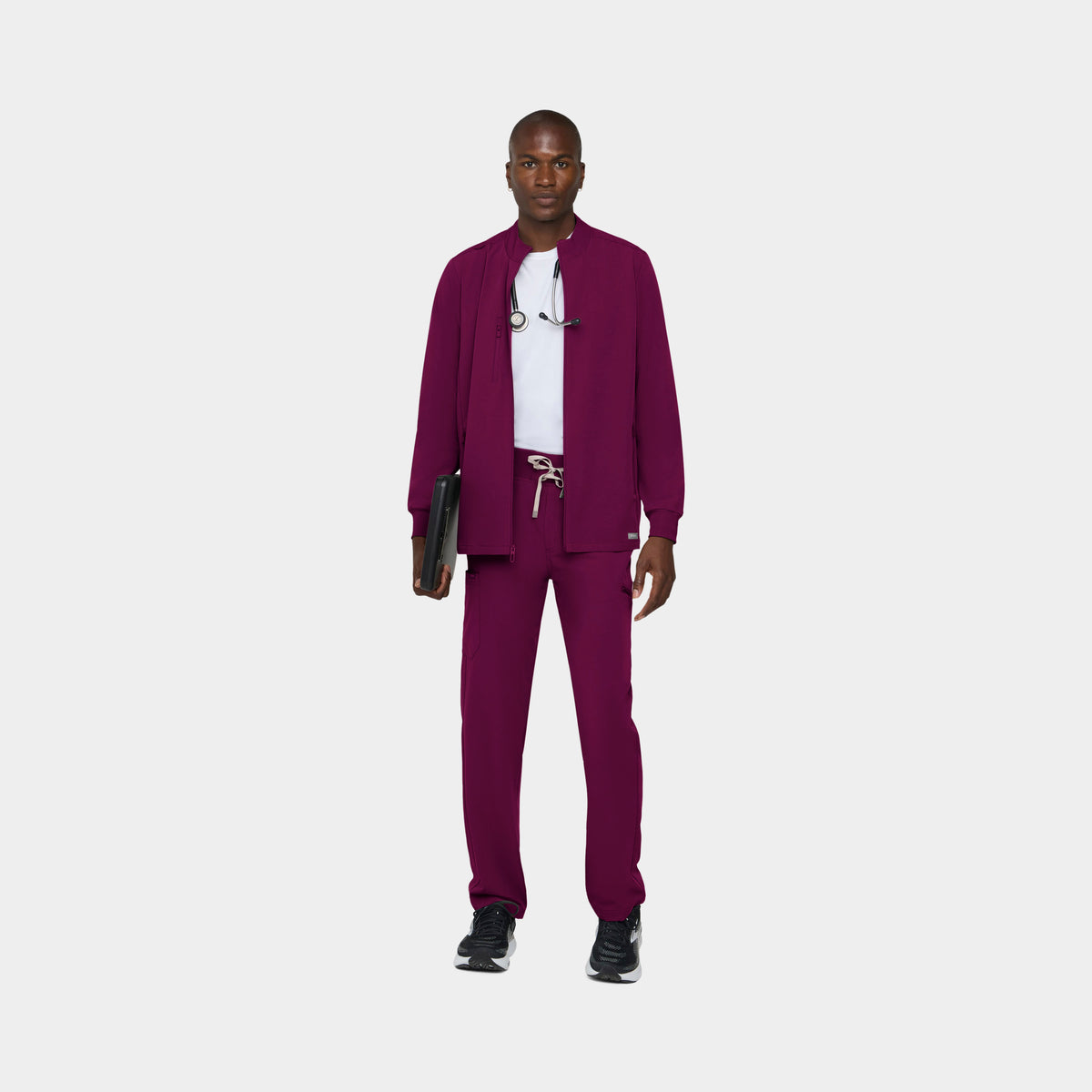 Men's 5-Pocket Full-Zip Track Scrub Jacket